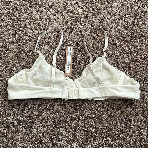 NWT SKIMS Cotton Jersey T Shirt Bra In Bone White - Picture 7 of 8